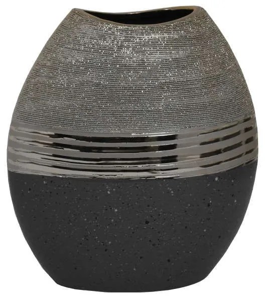 Βάζο Κεραμικό Marble 03-221-101 18x9,2x20cm Grey-Gold Ceramic