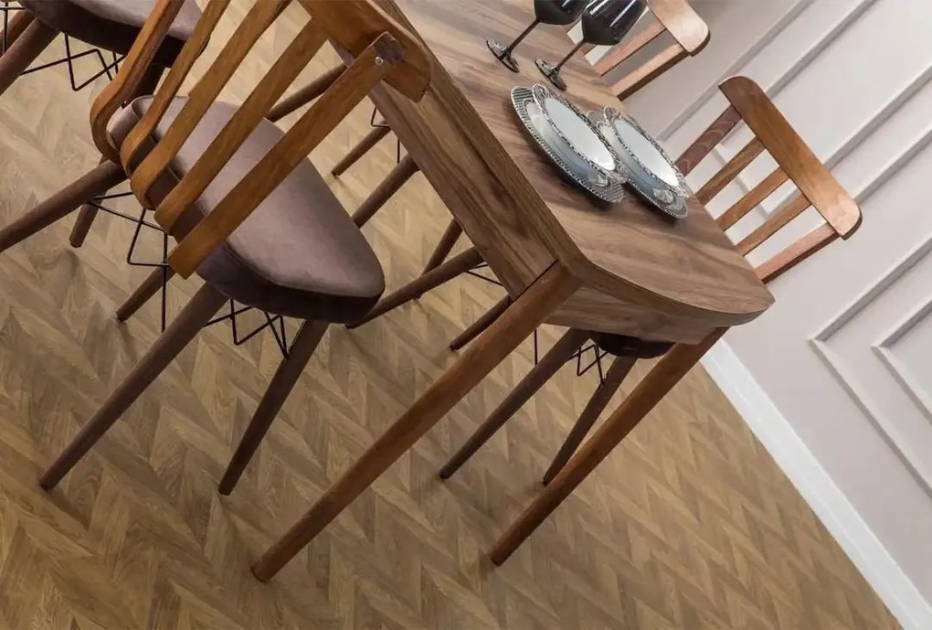 Extendable Dining Table &amp; Chairs Set (7 Pieces) Fergana - Brown Brown