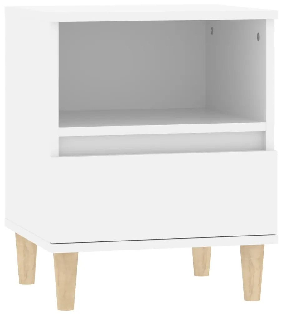 vidaXL Κομοδίνο Λευκό 40 x 35 x 50 εκ.