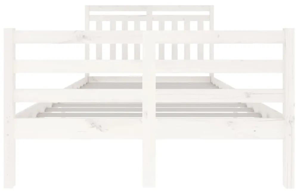 vidaXL Πλαίσιο Κρεβατιού Λευκό 120 x 200 εκ. από Μασίφ Ξύλο