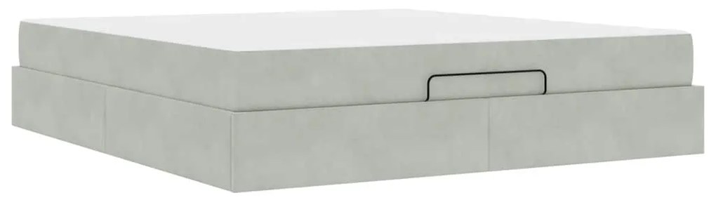 vidaXL Σκελετός Κρεβατιού Ανοιχτό γκρι 180 x 200 cm Βελούδο