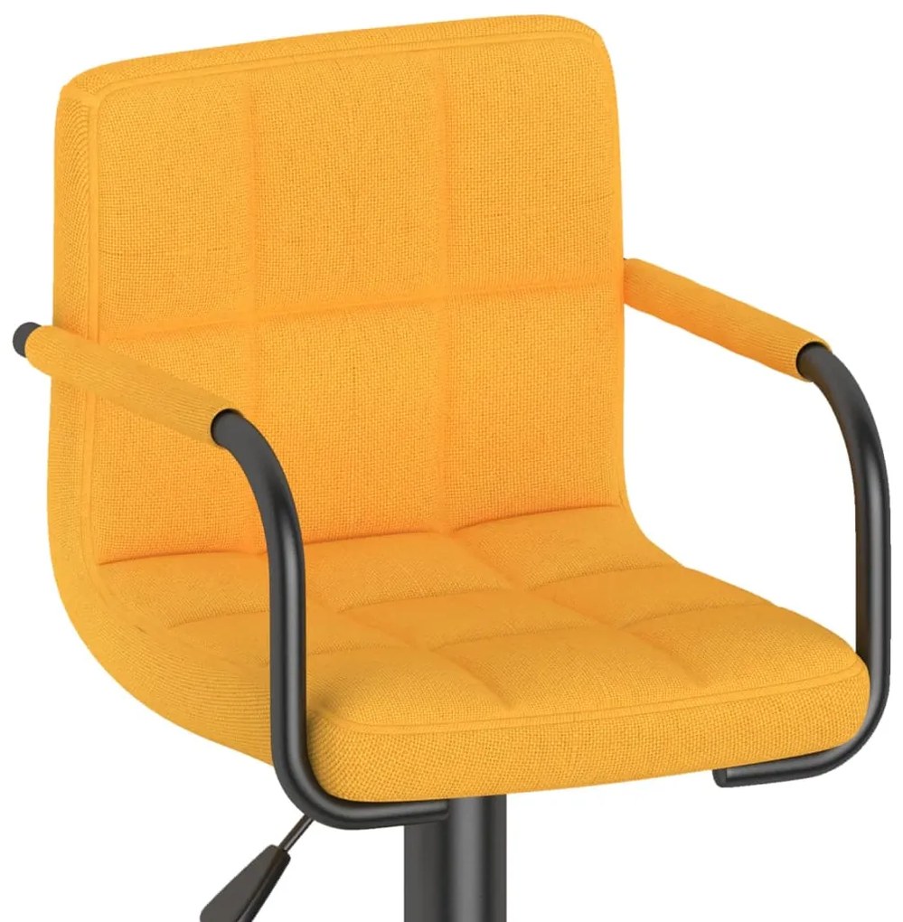 vidaXL Σκαμπό Μπαρ Κίτρινο Μουσταρδί Υφασμάτινο