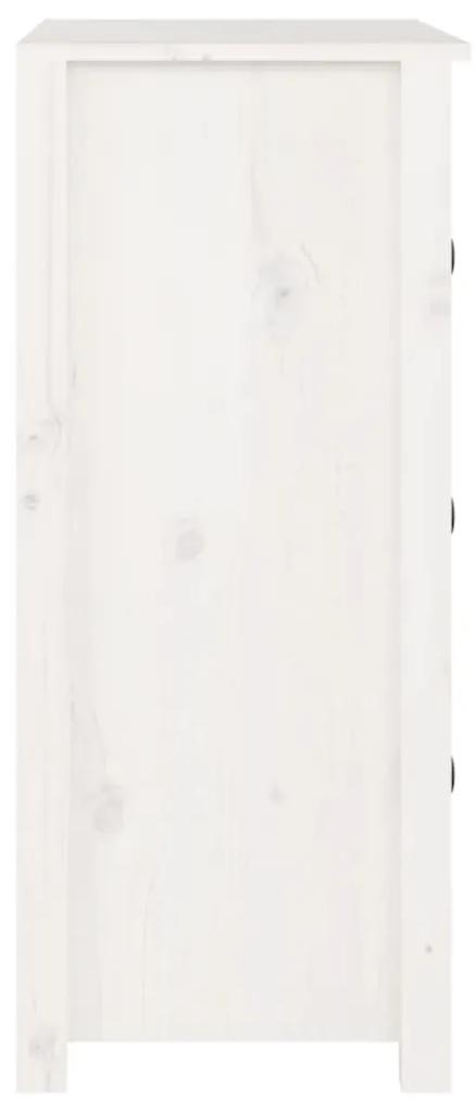 vidaXL Συρταριέρα Λευκή 70 x 35 x 80 εκ. από Μασίφ Ξύλο Πεύκου