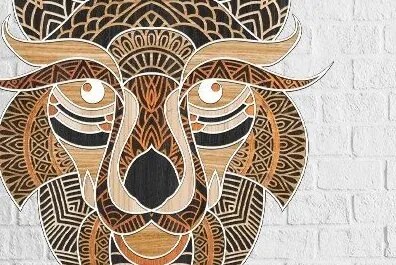 Σετ των 2 Intra απο ξύλο plywood 3mm-4mm πάχος – Λύκος Δίασταση  20x20 cm INTRAFABR-32436765