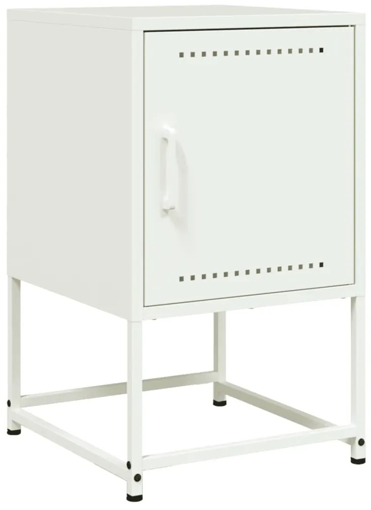 vidaXL Κομοδίνα 2 τεμ. Λευκό 36x39x60,5 εκ. από Χάλυβα