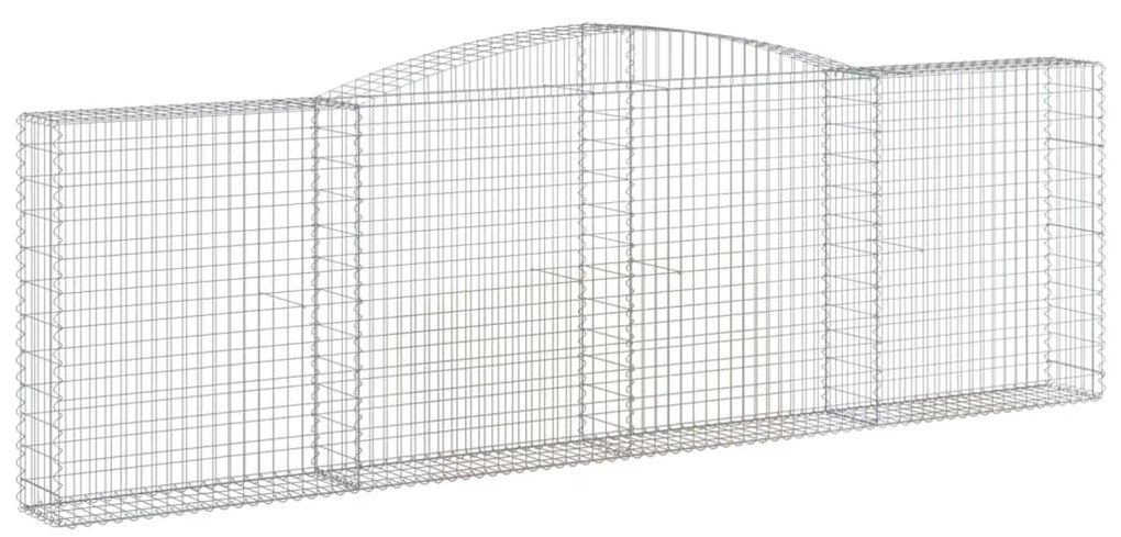 vidaXL Συρματοκιβώτια Τοξωτά 7 τεμ. 400x30x120/140 εκ. Γαλβαν. Ατσάλι