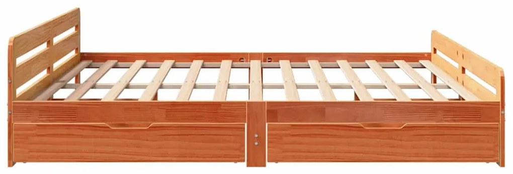 vidaXL Σκελετός Κρεβ. Χωρίς Στρώμα Καφέ Κεριού 200x200 εκ Μασίφ Πεύκο