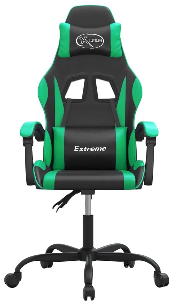 vidaXL Καρέκλα Gaming Μαύρο/πράσινο από Συνθετικό Δέρμα