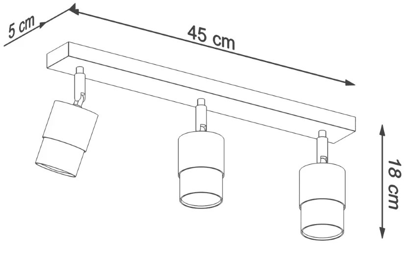 Sollux Φωτιστικό οροφής Nero 3,ατσάλι,3xGU10/40w,μαύρο,χρυσό