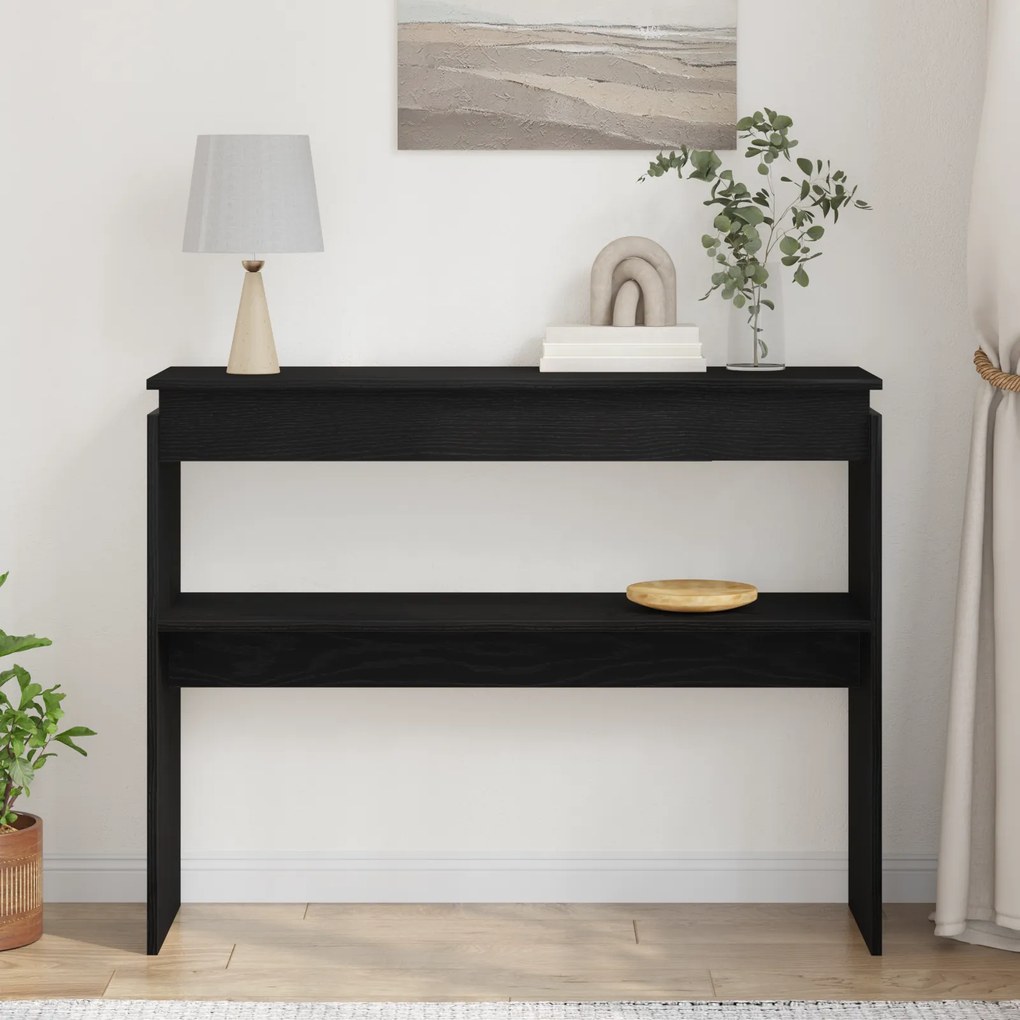 vidaXL Κονσόλα Τραπέζι Μαύρο Δρυς 80x30x102 εκ από Ξύλο