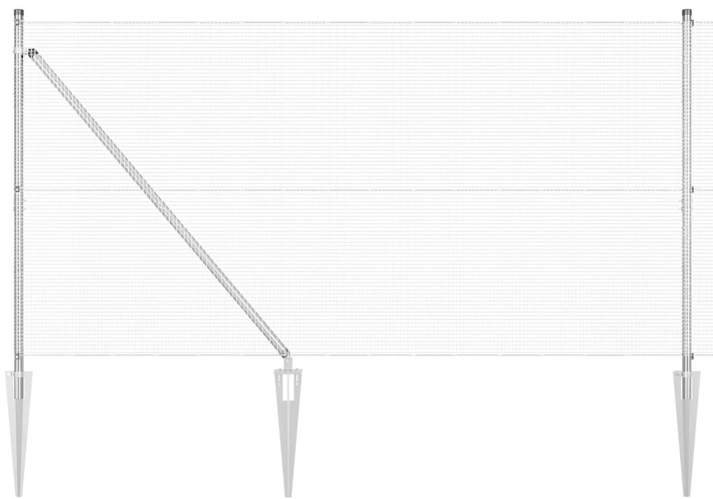 vidaXL Συρμάτινος Φράκτης με 13 Στήλες Φράκτη 1.2x50 μ Γαλβανισμένος Χάλυβας