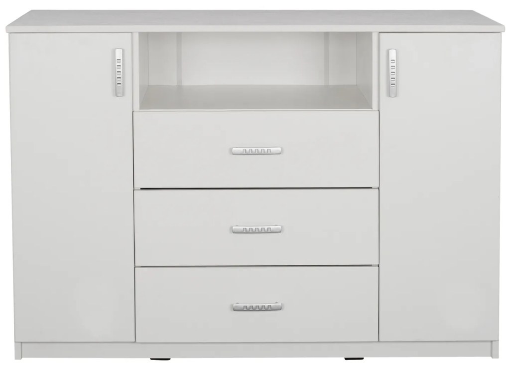 Μπουφές Με 2 Ντουλάπια Κ 3 Συρτάρια Adler Λευκός 120x45x85y Εκ.