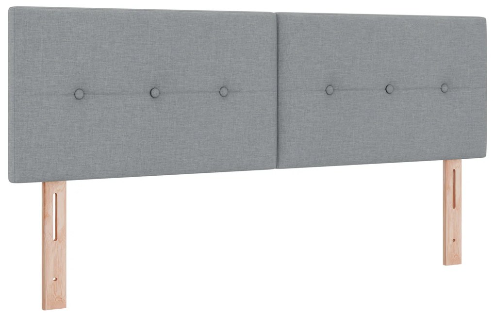 vidaXL Κρεβάτι Box Spring με στρώμα - Ανοιχτό γκρι, 140x200 εκ., Ύφασμα