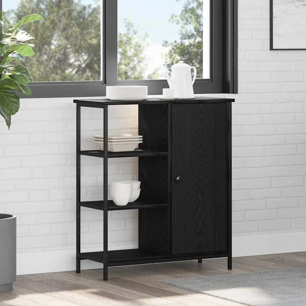 vidaXL Πλαϊνό γραφείο Μαύρη δρυς 70 x 30 x 80 εκ. Επεξεργασμένο ξύλο