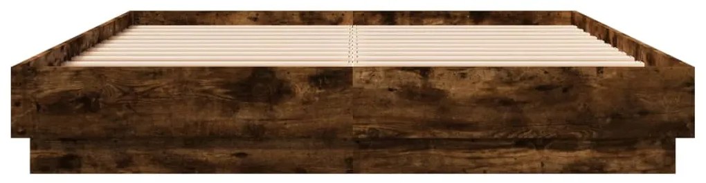 vidaXL Πλαίσιο Κρεβατιού Καπνιστή Δρυς 160x200 εκ. Επεξεργασμένο Ξύλο