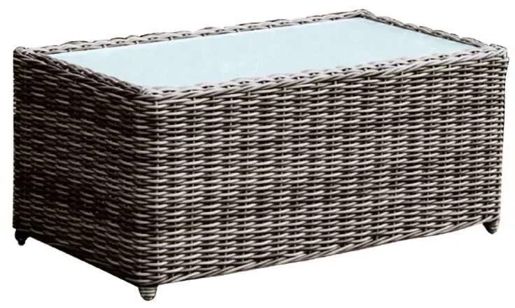 Τραπέζι Σαλονιού 100x50x45cm ARIZONA ALU/Wicker Grey Brown