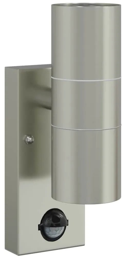 vidaXL Εξωτερικά Φωτιστικά Τοίχου 2 pcs Ασημί 7 x 10 x 22 εκ