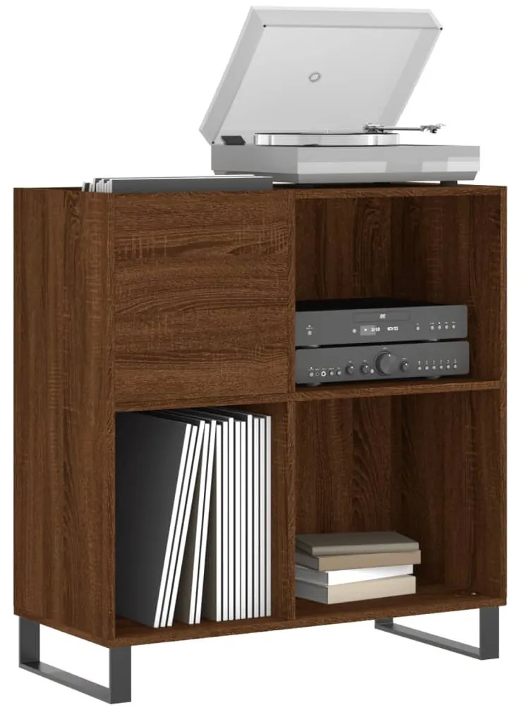 vidaXL Δισκοθήκη Καφέ Δρυς 84,5 x 38 x 89 εκ. από Επεξεργασμένο Ξύλο