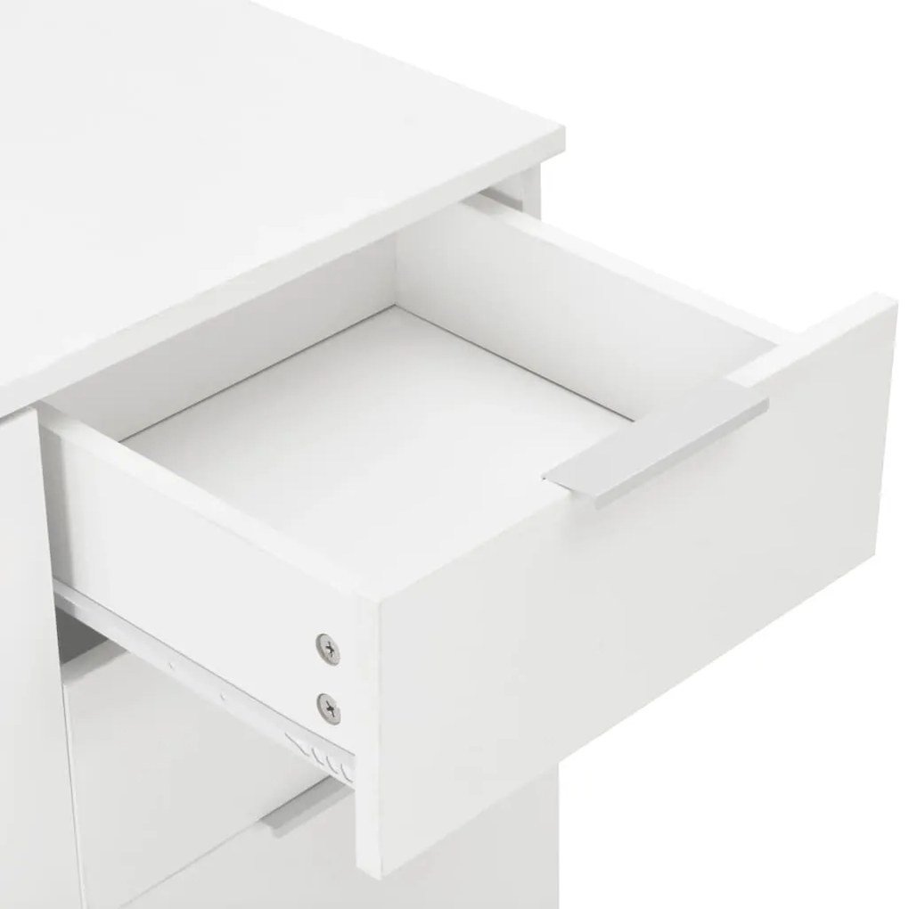 vidaXL Μπουφές Γυαλιστερός Λευκός 107x35x80,5 εκ.