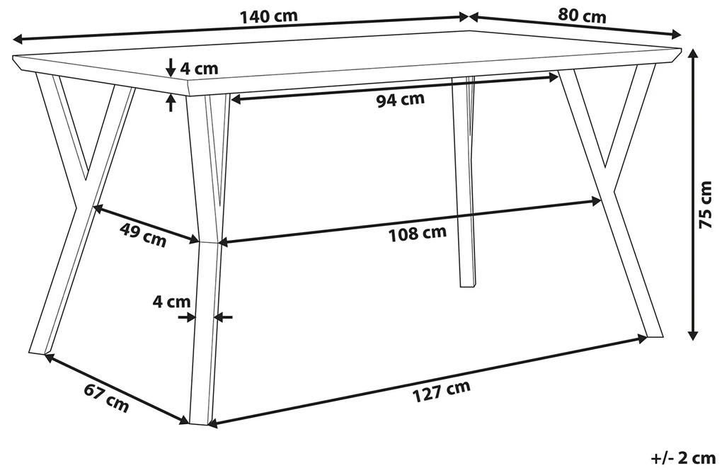 Τραπέζι Berwyn 1145, Μαύρο, Σκούρο ξύλο, 75x80x140cm, 27 kg, Ινοσανίδες μέσης πυκνότητας, Μέταλλο | Epipla1.gr