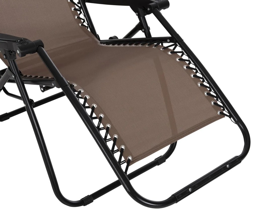Καρέκλα - Πολυθρόνα RELAX COMPANION C5095.14 Μαύρο Μέταλλο με Σαμπανί Textiline 67x145x110Υεκ. 2αδα 67x145x110 εκ.