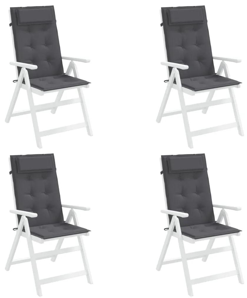 vidaXL Μαξιλάρια Καρέκλας με Πλάτη 4 τεμ. Ανθρακί από Ύφασμα Oxford
