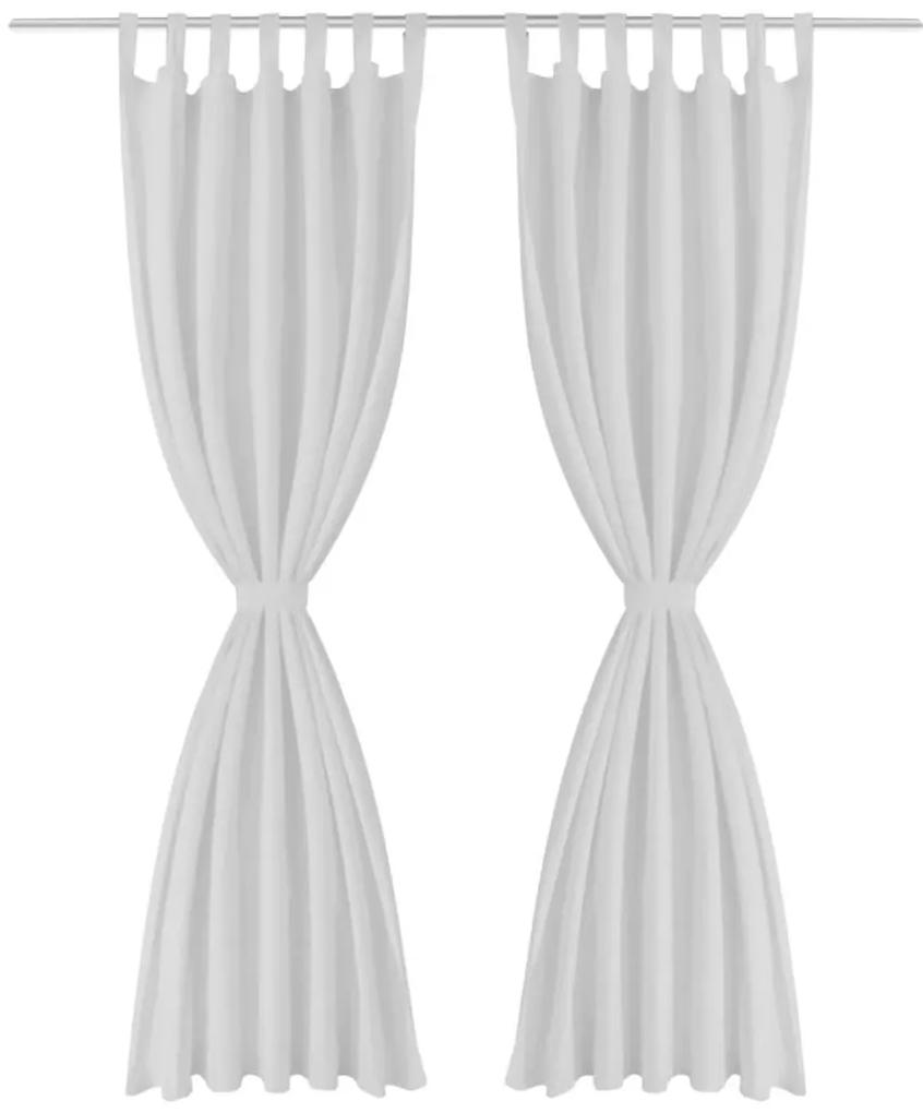 Κουρτίνες με Θηλιές 2 τεμ. Λευκές 140 x 175 εκ. από Microsatin - Λευκό
