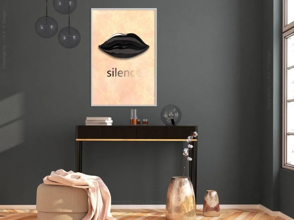 Αφίσα - Silent Lips - 20x30 - Χρυσό - Χωρίς πασπαρτού