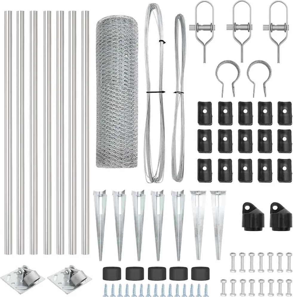 vidaXL Στύλος Περιφράξεων Ασημί