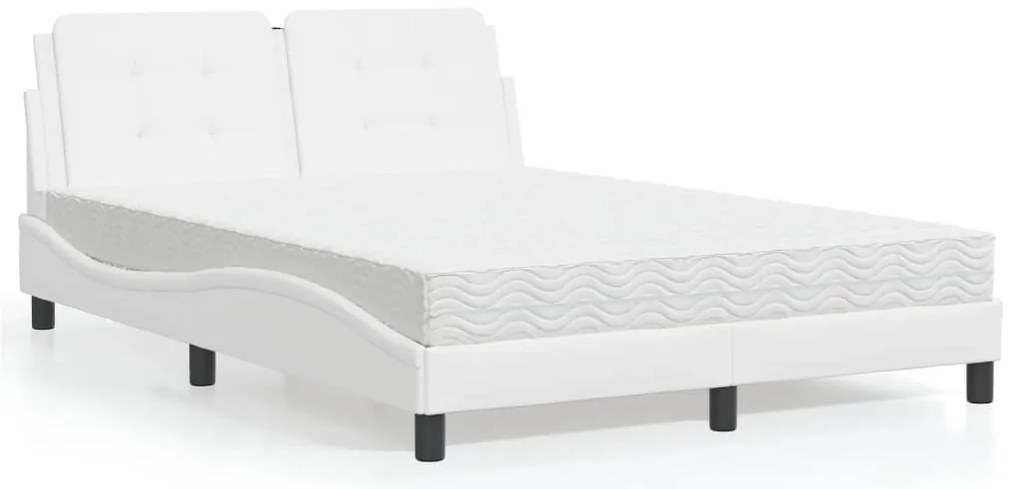 vidaXL Σκελετός Κρεβατιού Χωρίς Στρώμα Zadar Λευκό 140x190εκ.από Συνθετικό Δέρμα