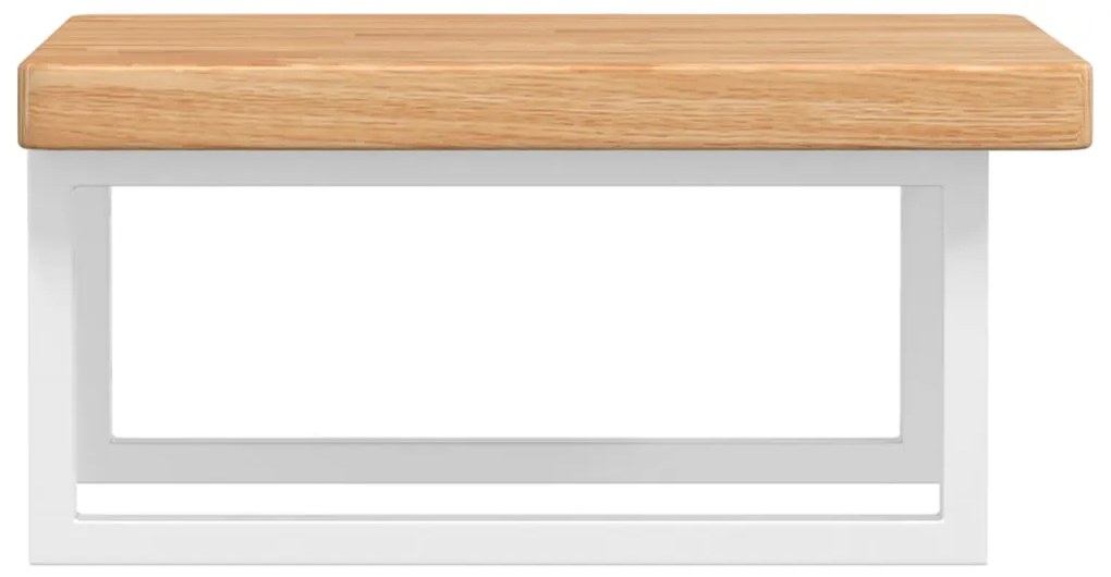 vidaXL Ράφι Νιπτήρα Τοίχου από Ατσάλι / Μασίφ Ξύλο Δρυός