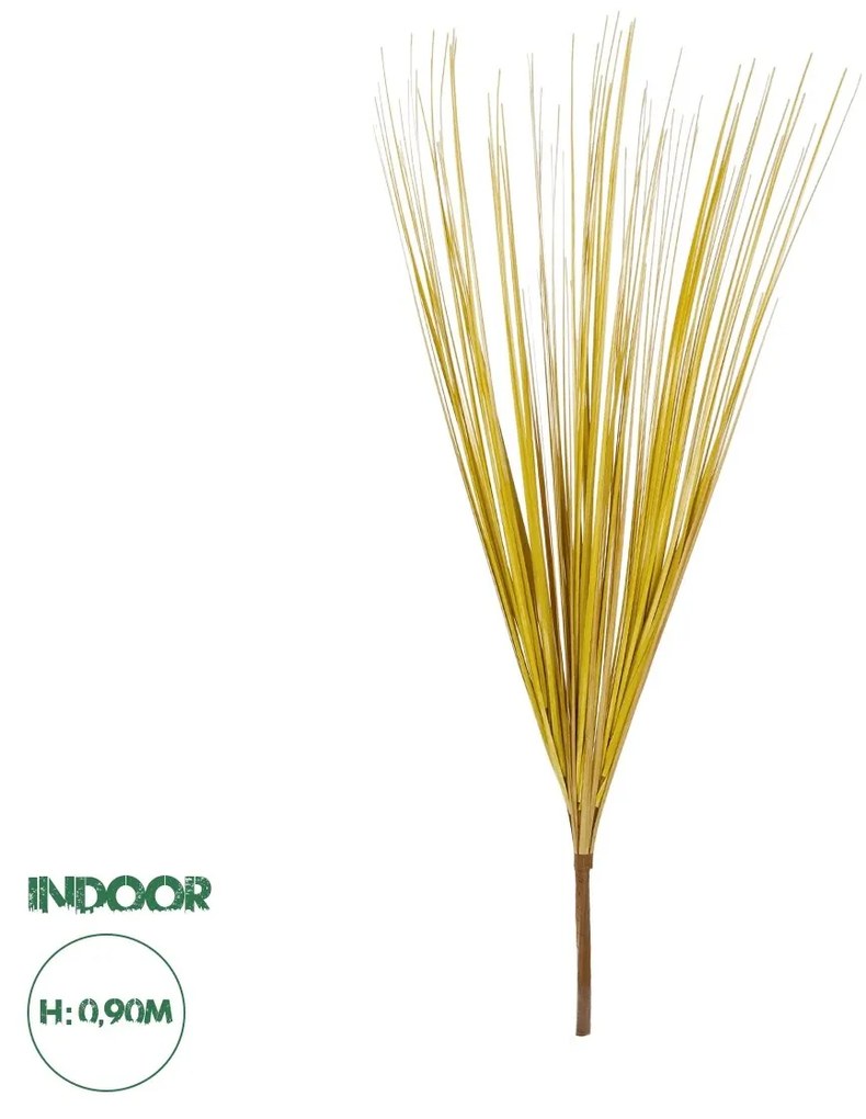 GloboStar® Artificial Garden YELLLOW GRASS BOUQUET 21162 Τεχνητό Διακοσμητικό Μπουκέτο Grass Κίτρινο Y90cm