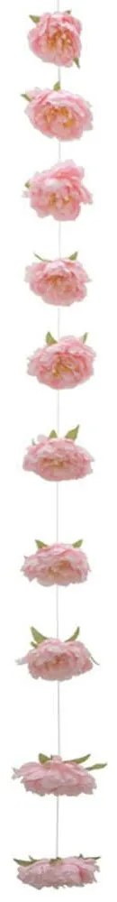 Τεχνητή Γιρλάντα Παιώνιες 00-00-23838-10-4 Φ11x180cm Pink Marhome Ύφασμα,Πλαστικό