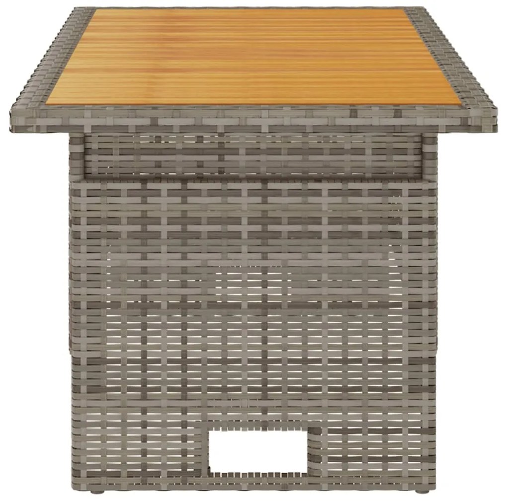 vidaXL Τραπέζι Κήπου Γκρι 100x50x43/63 εκ. Μασίφ Ακακία & Συνθ. Ρατάν