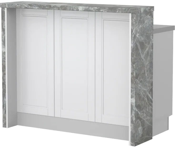 Πάγκος νησίδας Tahoma-Μήκος: 120 εκ.-Λευκό ματ-Siena Marble - 129.00Χ31.00Χ106.00cm