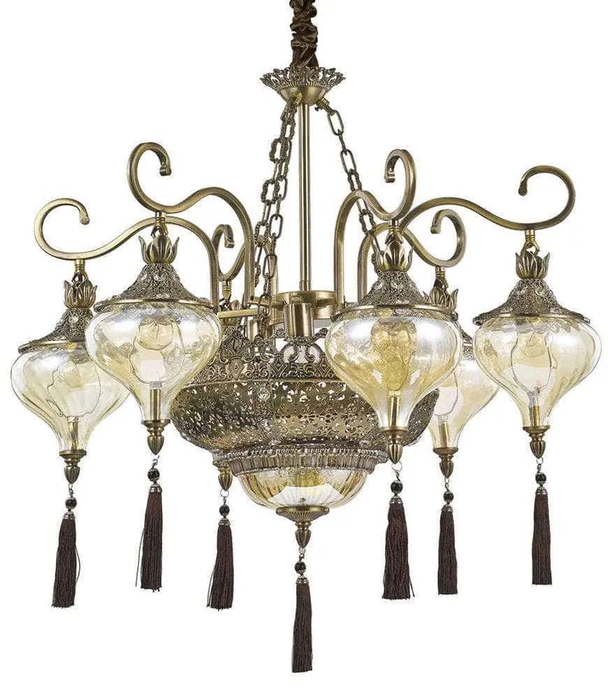 Φωτιστικό Οροφής Harem 116006 75x80/170cm 9xE27 60W Gold Ideal Lux