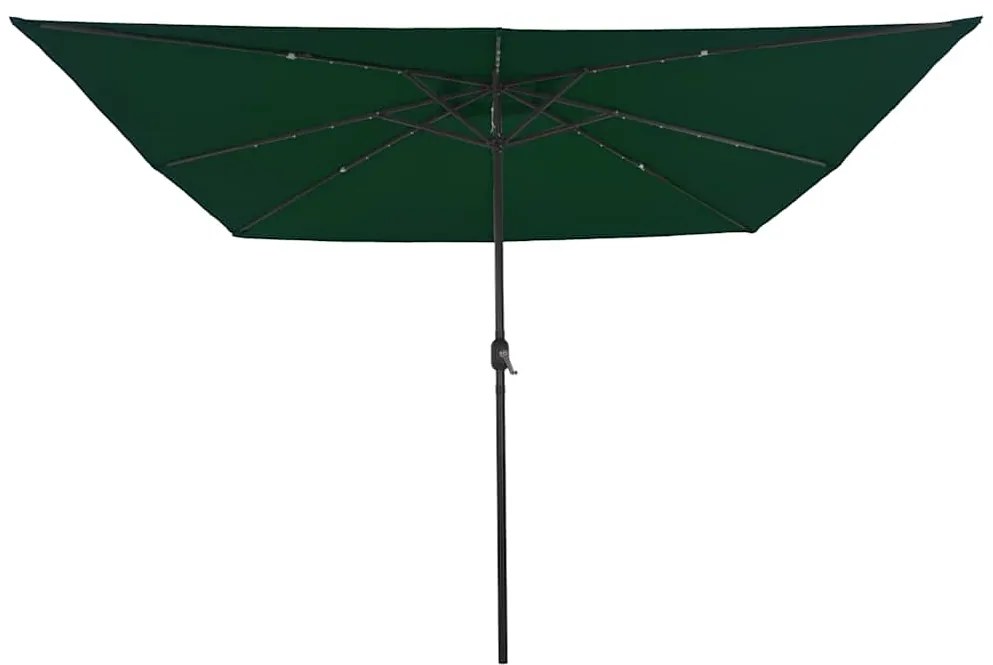 vidaXL Ομπρέλα Κήπου Πράσινο και Μαύρο 295 x 295 x 245 εκ