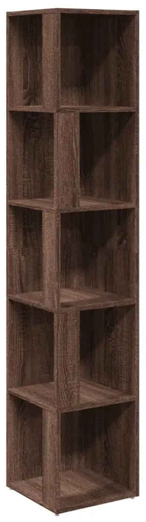 vidaXL Γωνιακό Έπιπλο Καφέ δρυς 33x33x164,5 εκ. από Επεξεργ. Ξύλο