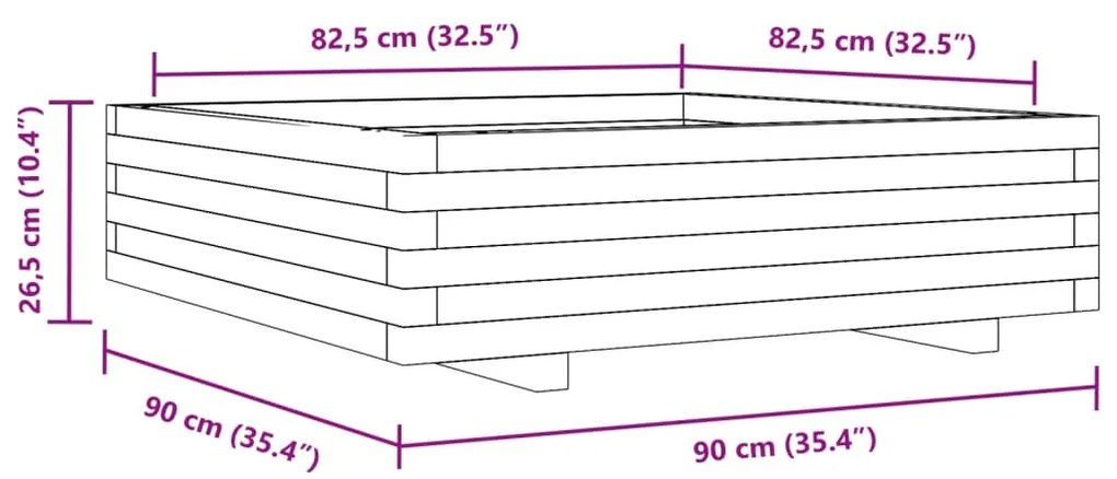 ΖΑΡΝΤΙΝΙΕΡΑ ΚΗΠΟΥ 90X90X26,5 ΕΚ ΑΠΟ ΜΑΣΙΦ ΞΥΛΟ ΠΕΥΚΟΥ 847313