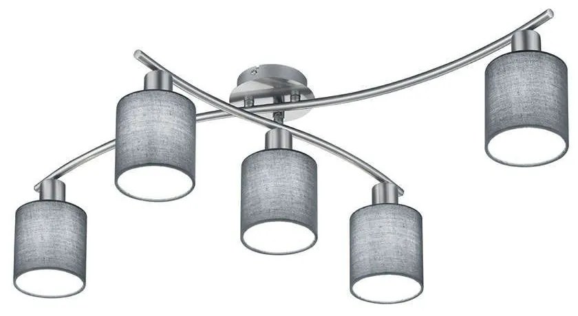 Φωτιστικό Οροφής - Πλαφονιέρα Garda 605400511 Grey Trio Lighting Μέταλλο,Ύφασμα