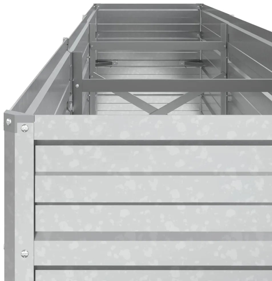vidaXL Ζαρντινιέρα Υπερυψωμένη Ασημί 240x40x45 εκ. Γαλβανισμ. Χάλυβας