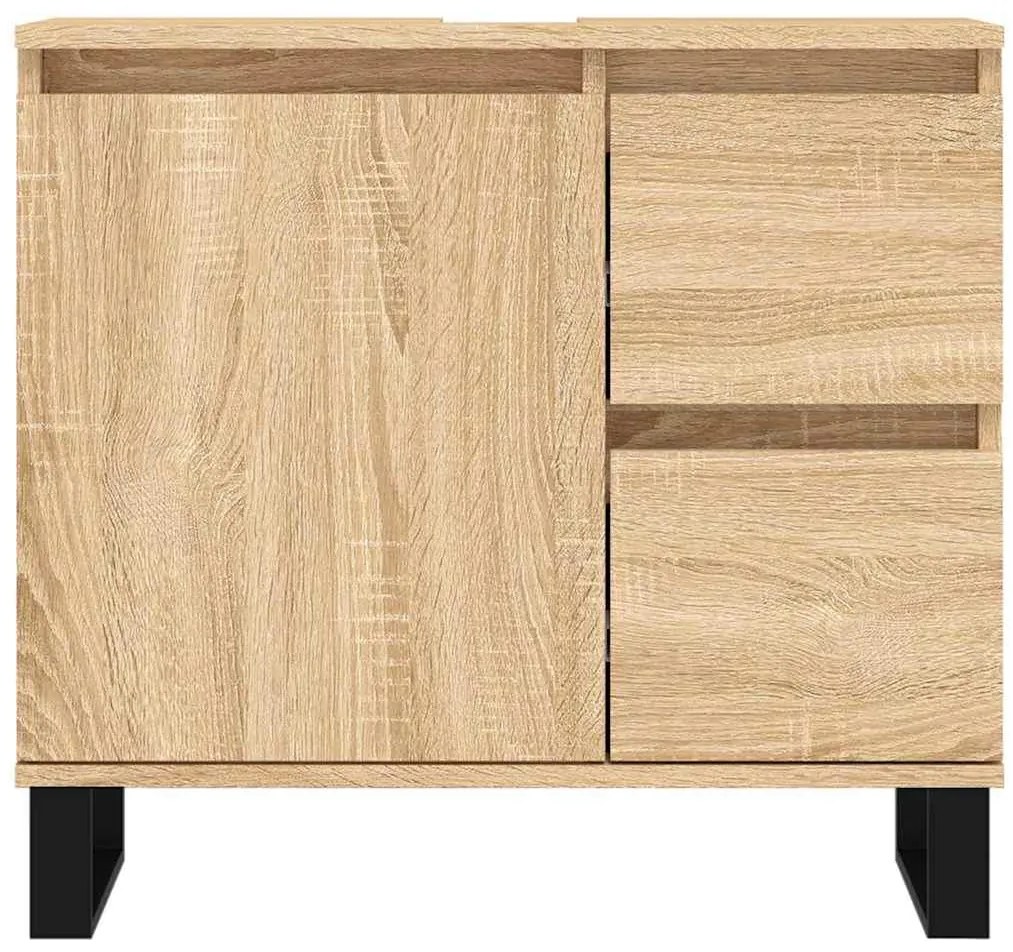 vidaXL Ντουλάπι Μπάνιου Γκρι Sonoma 65x33x60 εκ. Επεξεργασμένο Ξύλο