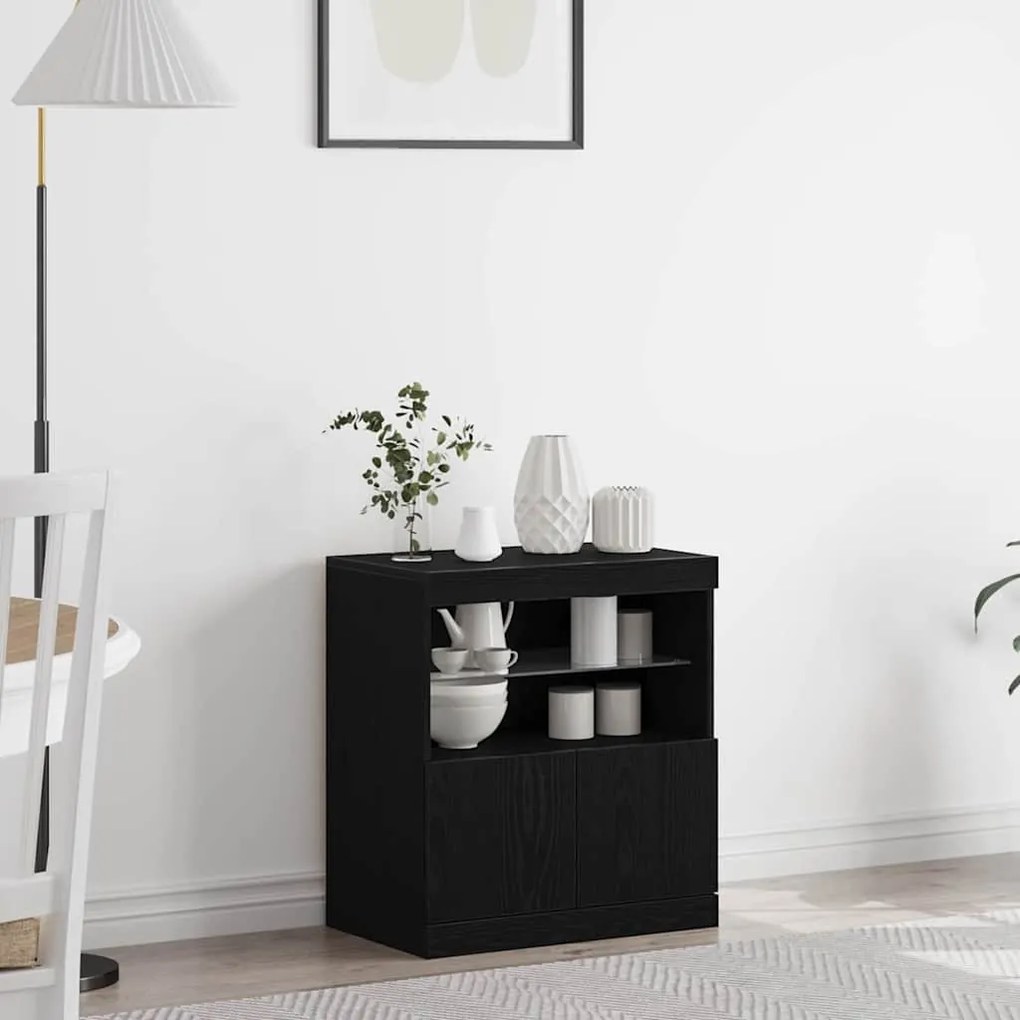 vidaXL Πλαϊνό γραφείο Μαύρο 60 x 37 x 67 εκ Επεξεργασμένο ξύλο