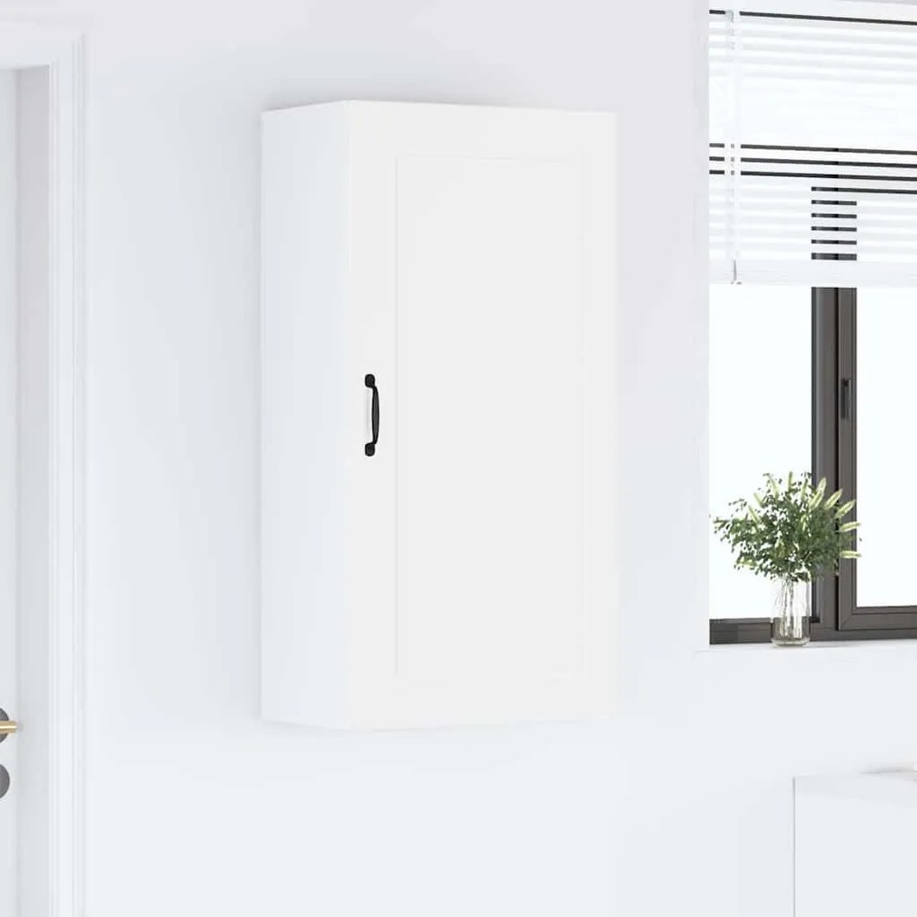 vidaXL Κρεμαστό ντουλάπι κουζίνας με ράφι Υψηλής γυαλάδας λευκό