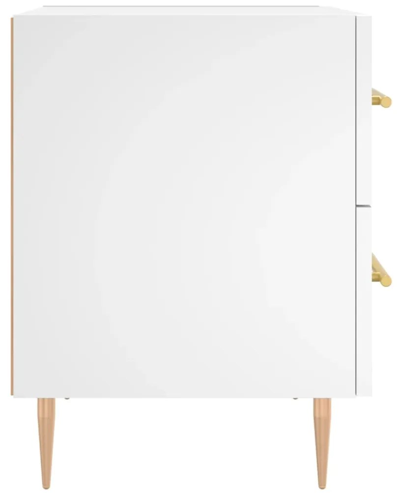 vidaXL Κομοδίνα 2 τεμ. Λευκά 40 x 35 x 47,5 εκ. από Επεξεργασμένο Ξύλο
