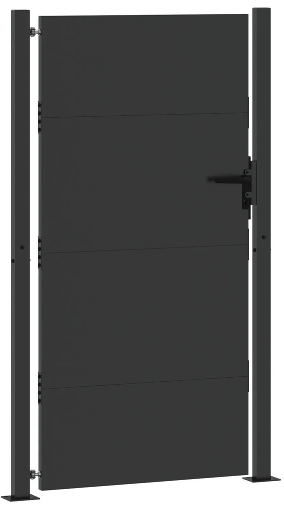 vidaXL Πύλη Κήπου Μαύρο 105 x 175 cm Ατσάλι με Επικάλυψη Πούδρας
