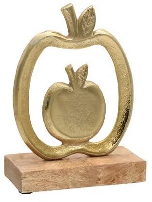 ΔΙΑΚΟΣΜΗΤΙΚΟ ΑΛΟΥΜΙΝΙΟΥ Fylliana Apple 2800 ΜΕ ΞΥΛΙΝΗ ΒΑΣΗ ΧΡΥΣΟ ΧΡΩΜΑ 12x5x17εκ