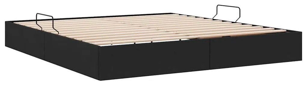 vidaXL Κρεβάτι Αποθήκης με στρώμα Μαύρο 160 x 200 cm ύφασμα