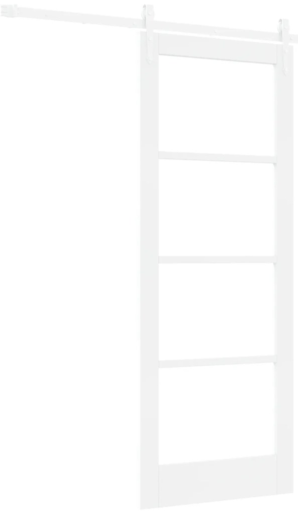 vidaXL Συρόμενη Πόρτα με Σετ Υλικών Λευκή 78x202 cm Στερεό Ξύλο Πεύκου
