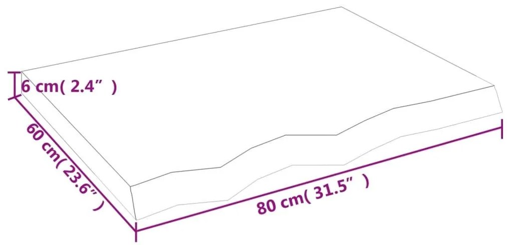 Ράφι Τοίχου Σκούρο Καφέ 80x60x(2-6) εκ. Επεξ. Μασίφ Ξύλο Δρυός - Καφέ